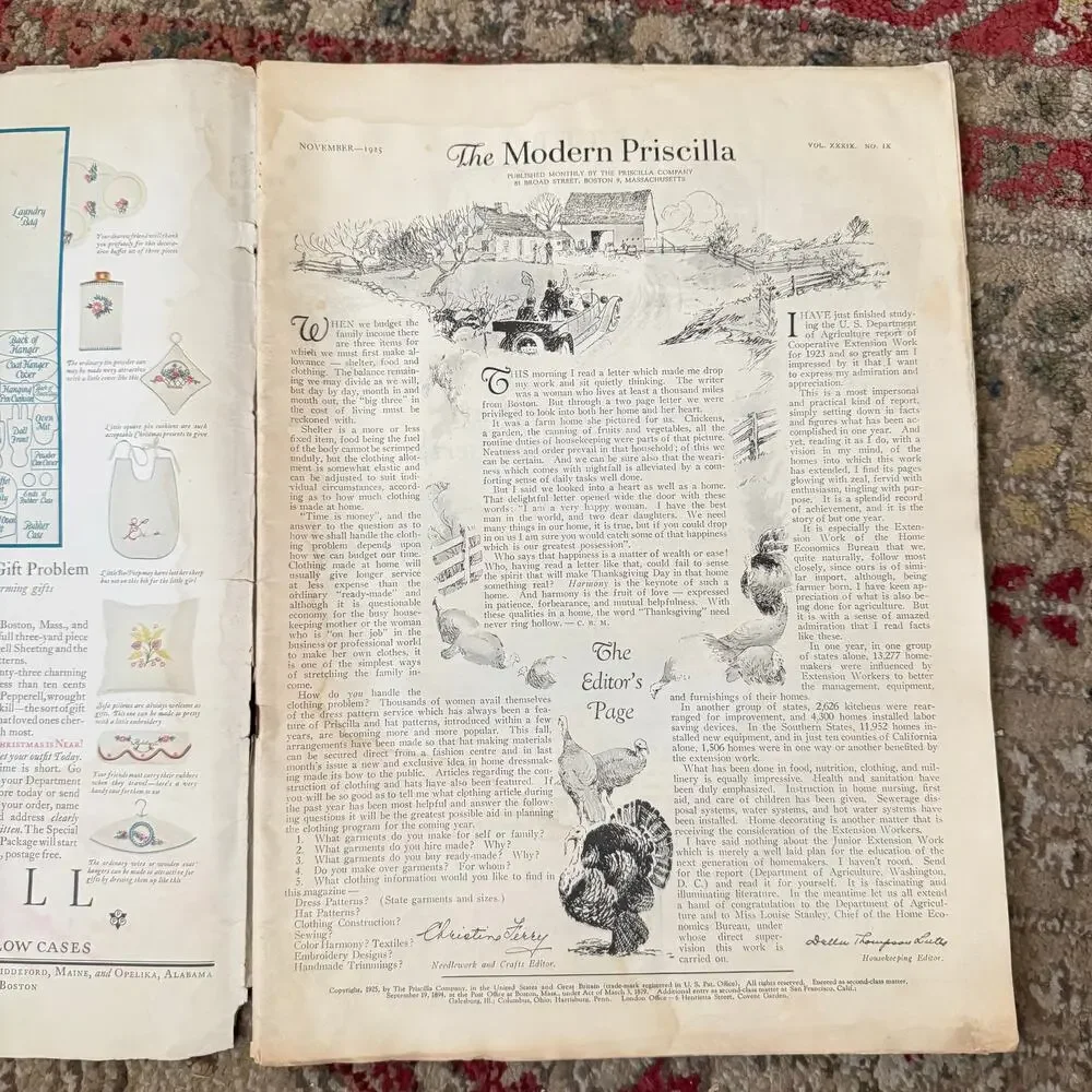 1925 Modern Priscilla November  Cover Charles A. MacLellan Fashion Needlework